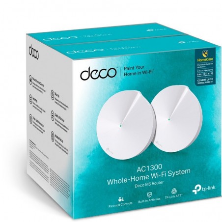 Router Tp-Link Deco M5 Kit x 2 WiFi AC1300 Doble Banda 5Ghz 2.4Ghz