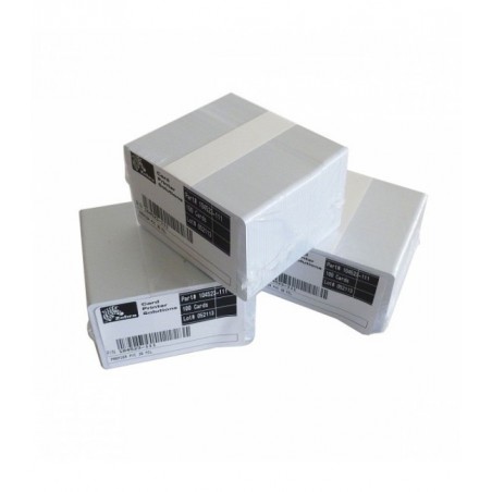 Tarjetas PVC Zebra 104523-111 Calibre 30 Mil Paquete x 500 Tarjetas Blanco