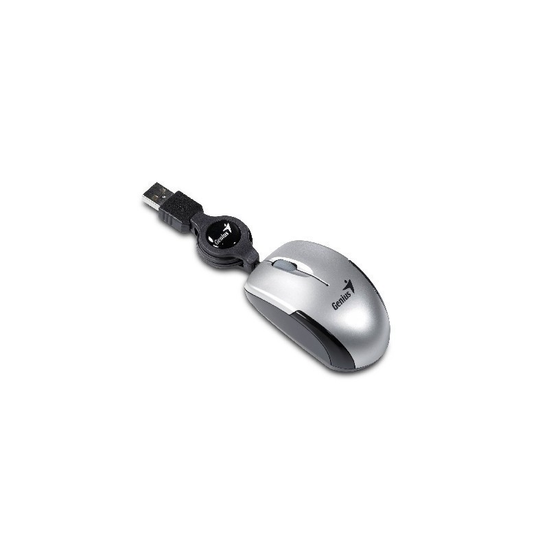 Mouse Genius Micro Traveler V2 Silver USB Cable Retractil