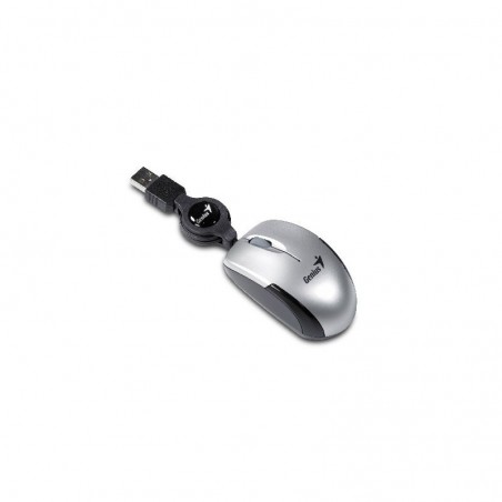 Mouse Genius Micro Traveler V2 Silver USB Cable Retractil