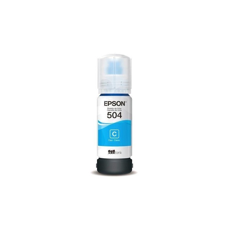 Botella De Tinta Epson 504 Cyan T504220 6.000 Paginas 70ml L4150 L4160 L6171