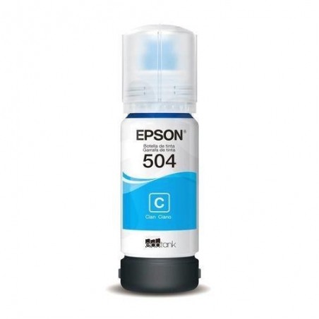 Botella De Tinta Epson 504 Cyan T504220 6.000 Paginas 70ml L4150 L4160 L6171