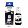Botella De Tinta Epson 504 Negra T504120 7.500 Paginas 70ml L4150 L4160 L6171