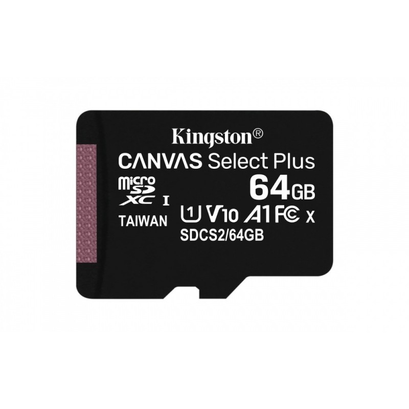 Memoria MicroSD Kingston 64GB Con Adaptador Canvas Clase 10