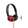 Audifonos Diadema Sony MDR-ZX310AP Rojo Plegables Microfono Integrado
