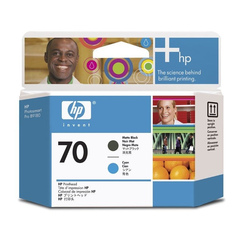 Cabezal HP C9404A 70 Matte Black y Cyan