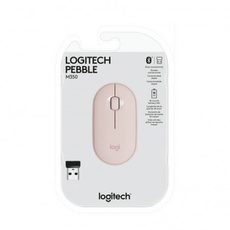 Mouse Logitech M350 Rosado Inalambrico Bluetooth USB