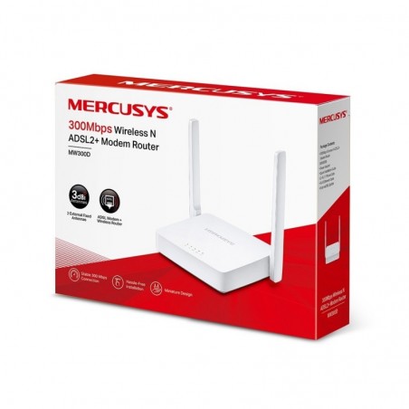 Modem Router Tp-Link Mercusys MW300D Inalambrico N ADSL2+ 300Mbps