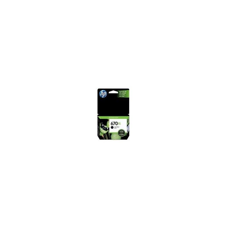 Cartucho De Tinta HP 670XL Negro CZ117AL 550 Paginas Deskjet 3525 4615 4625 5525