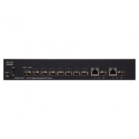 Switch Cisco SG350 10 Puertos SFP Gigabit Administrable SG350-10SFP-K9-NA