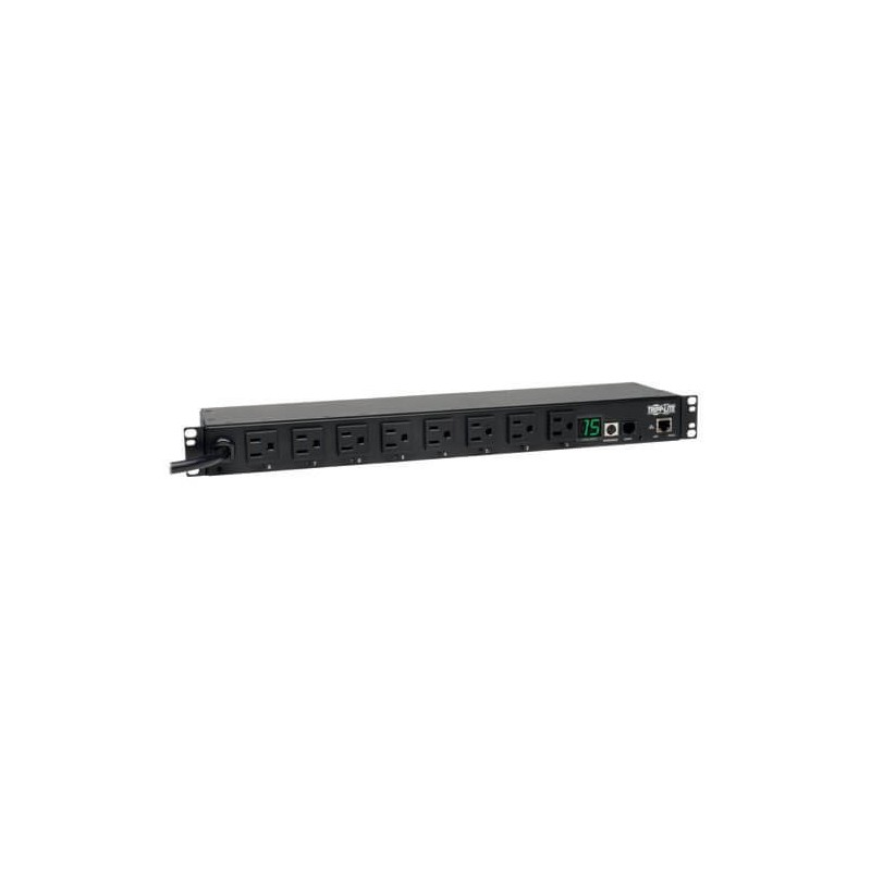 PDU Tripp Lite Eaton PDUMH15AT 15A 1.4Kw Monofasico Medidor Digital 8 Tomas Horizontal Rack 120v