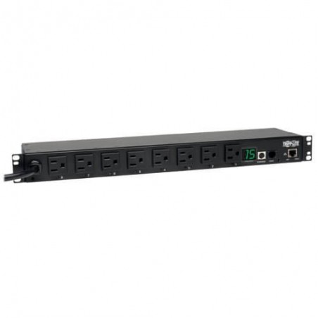 PDU Tripp Lite Eaton PDUMH15AT 15A 1.4Kw Monofasico Medidor Digital 8 Tomas Horizontal Rack 120v
