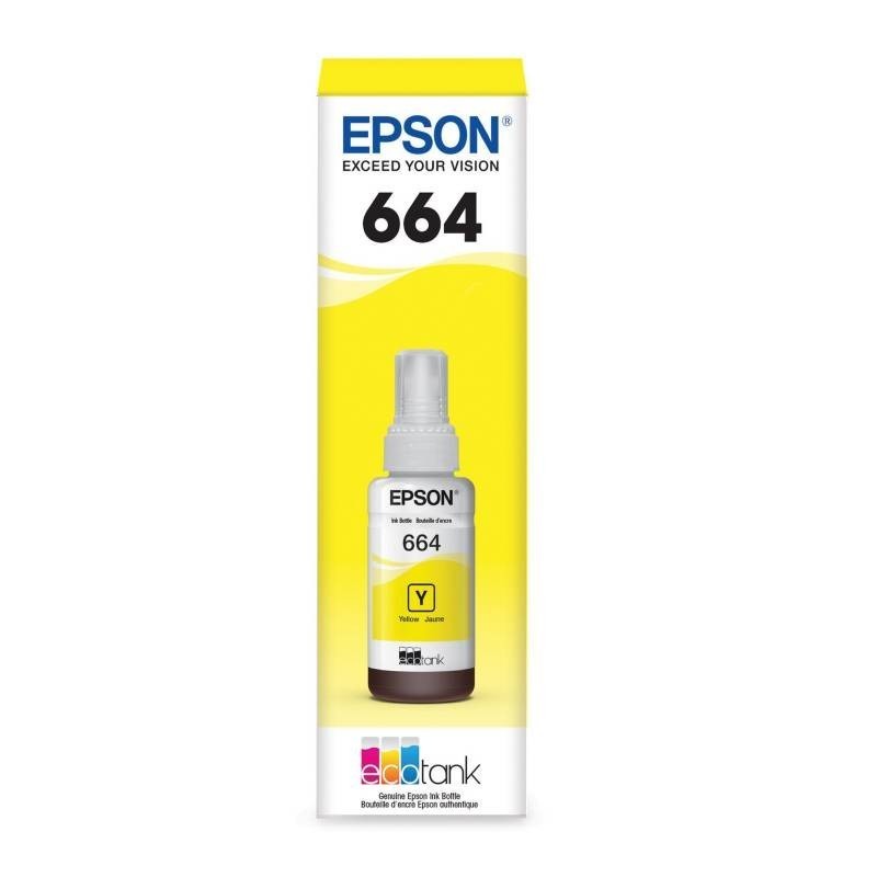 Botella De Tinta Epson 664 Amarilla T664420 7.500 Paginas L200 L210 L350 L355 L555