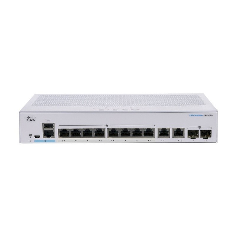 Switch Cisco CBS350 8 Puertos Gigabit 2SFP Administrable