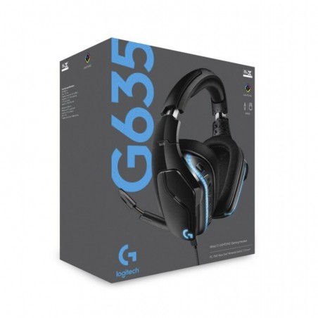 Diadema Logitech G635 Gaming Alambrica Plug 3.5mm USB Negro Multiplataforma
