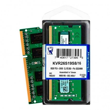 Memoria Para Portatil Kingston 16GB DDR4 2666Mhz KVR26S19S8/16