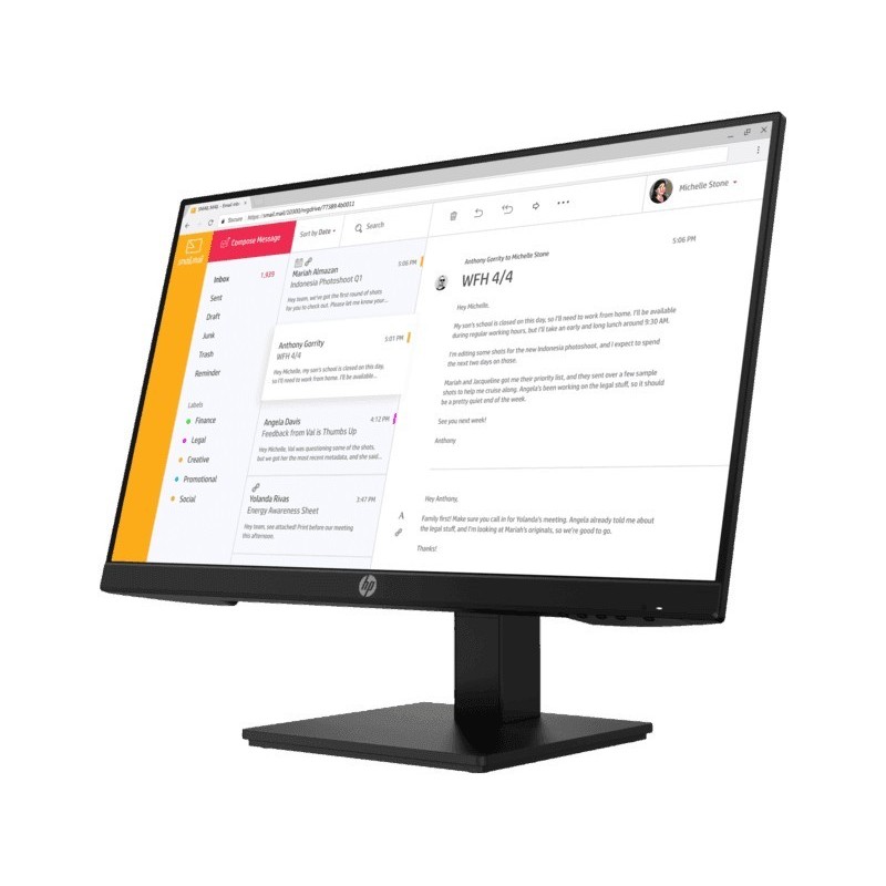 Monitor HP 23.8" P24h G4 IPS FHD HDMI VGA Negro