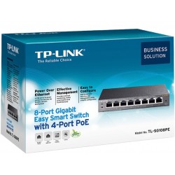 Switch Tp-Link 8 Puertos Gigabit TL-SG108PE Con 4 puertos PoE