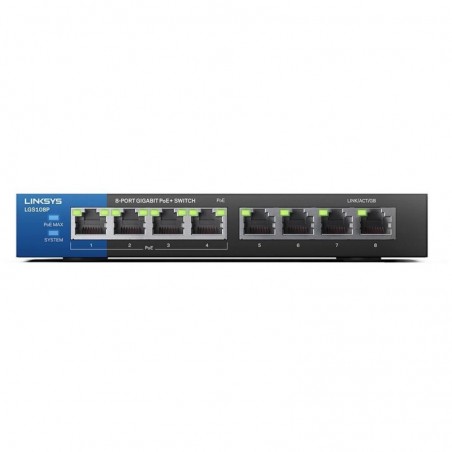 Switch Linksys 8 Puertos Gigabit 4 Puertos PoE LGS108P