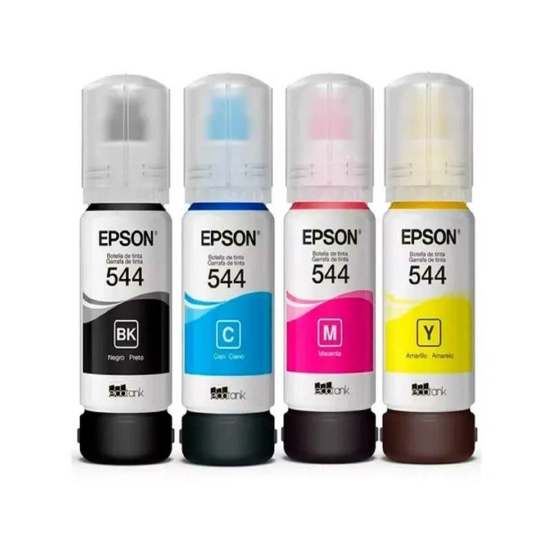 Kit 4 Botellas De Tinta Epson 544 Negra Cyan Magenta Yellow L3110. L3150