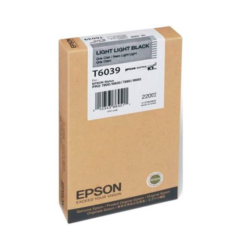 Cartucho De Tinta Epson T6039 Light Light Black 220ml Stylus Pro 7880/9880