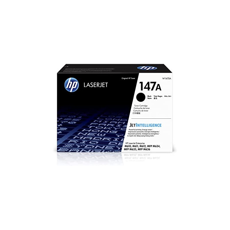 Toner HP 147A Negro W1470A 10.500 Paginas Laserjet M610 611 612 634 635 636