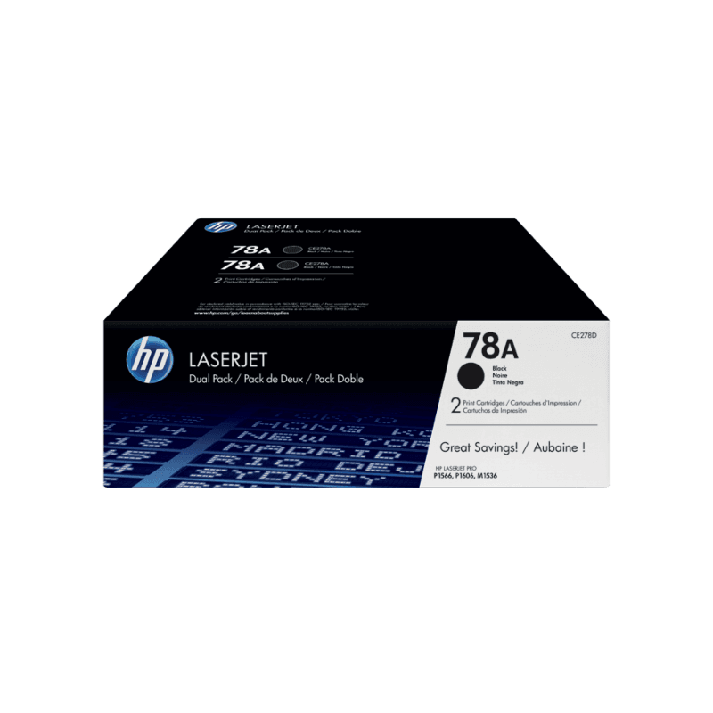 TONER HP NEGRO LJ P1566P1606M1536 2100 PAG X 2 UNIDADES