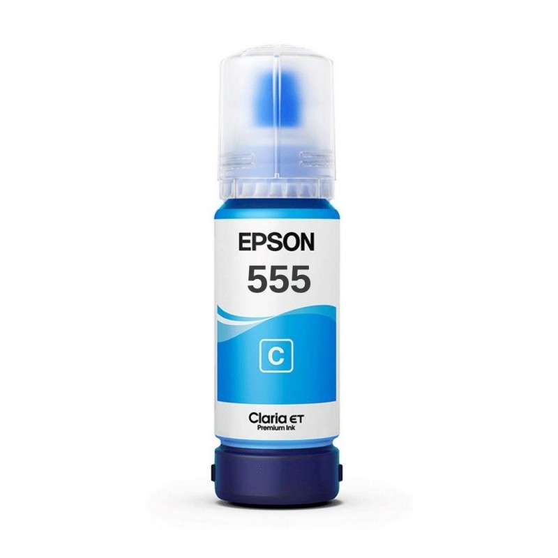 Botella De Tinta Epson 555 Cyan 70ml L8180 L8160 T555220