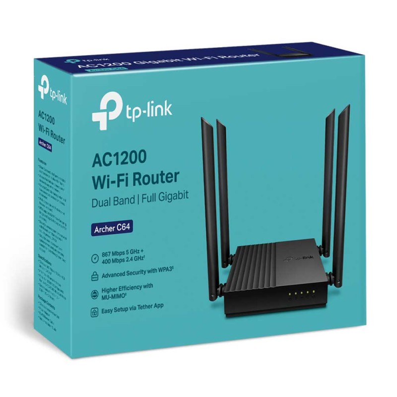 Router Tp-Link Archer C64 WiFi MU-MIMO AC1200