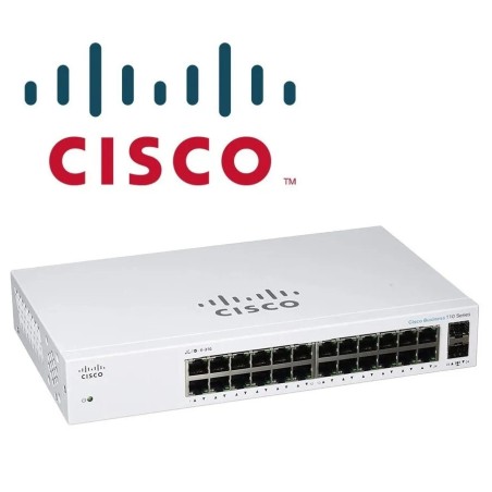 Switch Cisco 24 Puertos Gigabit 2SFP CBS110 No Administrable