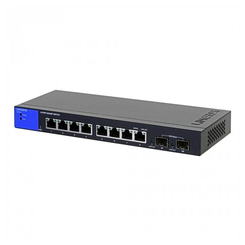 Switch 8 Puertos Gigabit 2SFP Linksys LGS310C Administrable