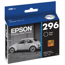 Cartucho De Tinta Epson 296 Negro T296120 130 Paginas Xpression XP-231 XP-431