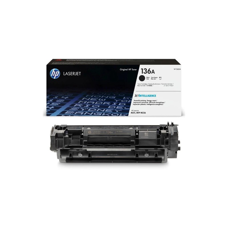 Toner HP 136A Negro W1360A 1.150 Paginas M208DW M209DW M211D M232DW M233DW M234DW M236DW