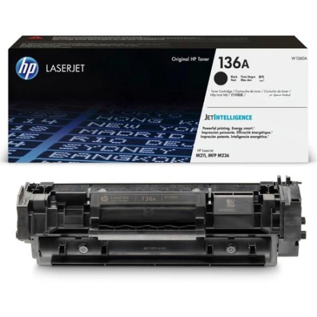Toner HP 136A Negro W1360A 1.150 Paginas M208DW M209DW M211D M232DW M233DW M234DW M236DW