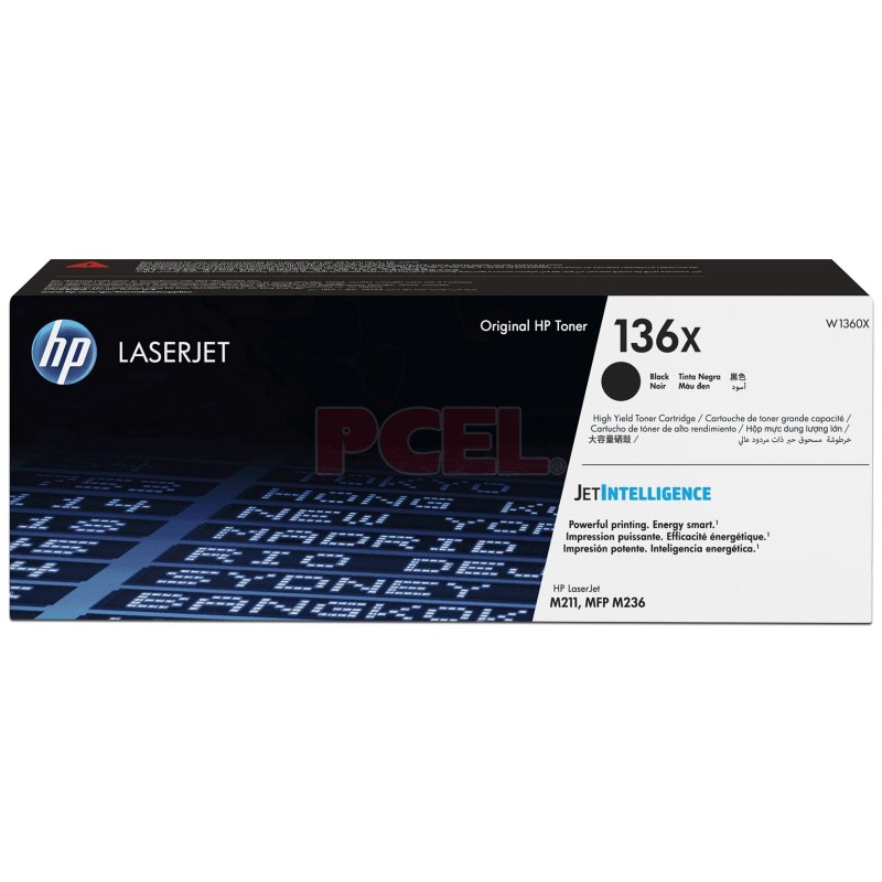 Toner HP 136X Negro W1360X 2.600 Paginas Laserjet M208DW M209DW M211D M232DW M233DW M236DW