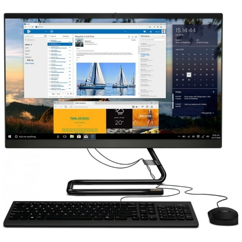 All In One Lenovo IdeaCentre 3 22IMB05 Corei3 10100T 4GB 1TB Sata 21.5" Linux Negro