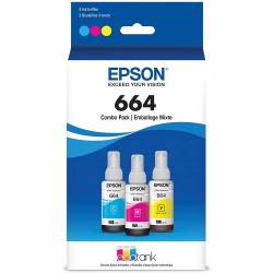 Botella De Tinta Epson 664 Cyan Magenta Yellow T664520-3P 7.500 Paginas L200 L210 L350 L355 L555