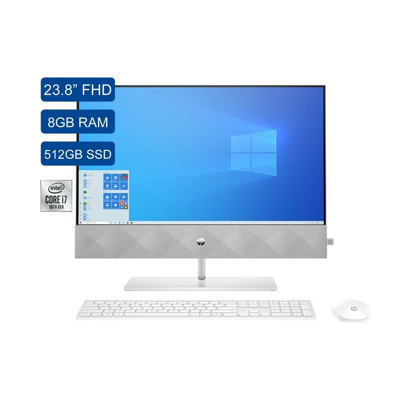 All In One HP 24-K0501LA Big Ben Corei7 10700T 8GB 512GB SSD W10H 23.8" Blanco