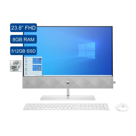 All In One HP 24-K0501LA Big Ben Corei7 10700T 8GB 512GB SSD W10H 23.8" Blanco