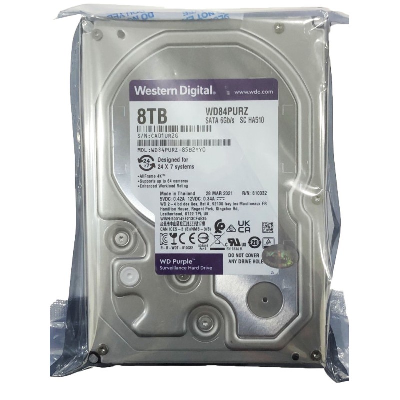 Disco Duro 8TB Western Digital Purple 7200rpm 3.5" Sata 6Gbs