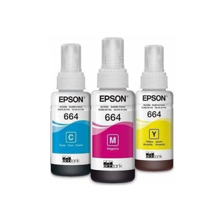 Kit 3 Botellas Tinta Epson 664 Cyan Magenta Yellow L200 L210 L350 L555