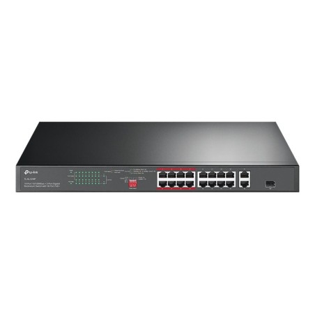 Switch Tp-Link TL-SL1218P 16 Puertos PoE+ 10/100 + 2 Puertos Gigabit Rack