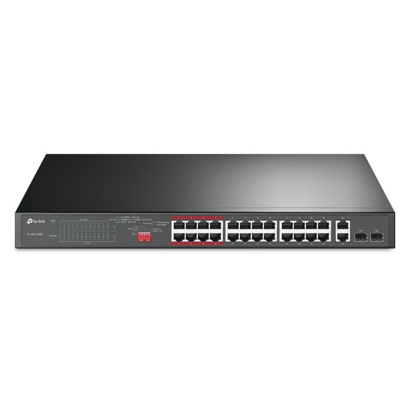 Switch Tp-Link TL-SL1226P 24 Puertos 10/100 2 Puertos Gigabit PoE+ No Administrable