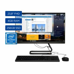 All In One Lenovo A340-24IGM Celeron J4025 4GB 256GB SSD 23.8" W11H Negro