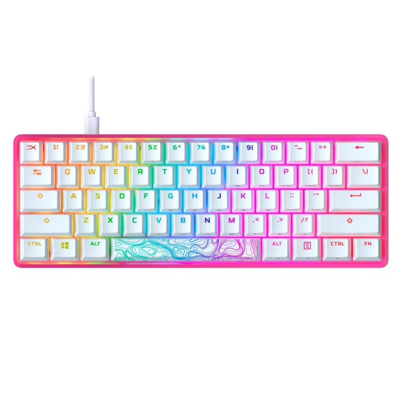 Teclado HyperX Alloy Origins 60 Gamer Rosado Rojo Ingles USB HKBO1P-RB-US/G