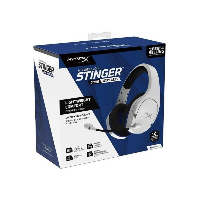 Diadema HyperX Cloud Stinger Core Ps5 Ps4 Gamer Inalambrica Blanco Azul