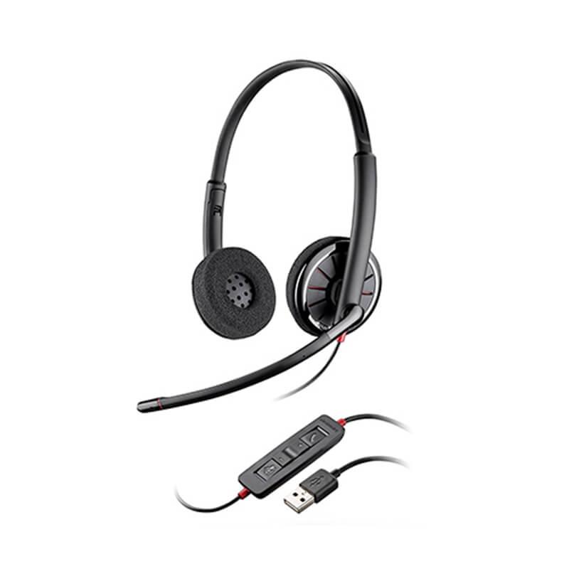 Diadema Poly C320 Duo Biaural Blackwire USB Con Microfono