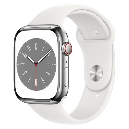 Apple Watch Serie 8 GPS Caja Aluminio Plata 45mm Correa Blanca