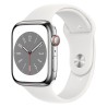 Apple Watch Serie 8 GPS Caja Aluminio Plata 45mm Correa Blanca