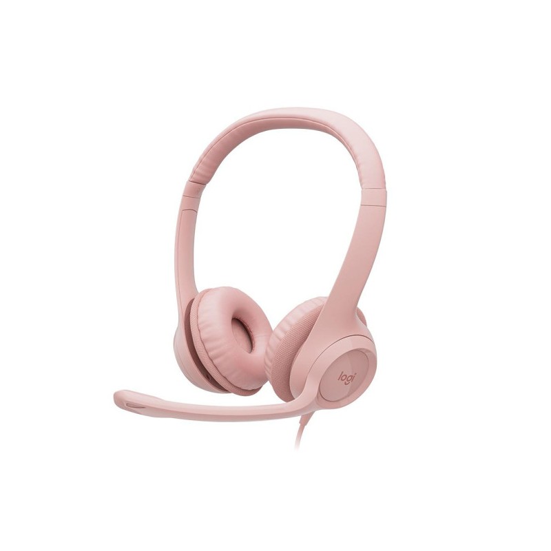 Diadema Logitech H390 Rosado USB Con Microfono